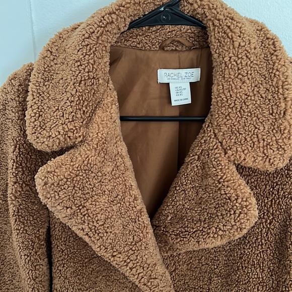 Rachel Zoe teddy bear long peacoat jacket - Picture 2 of 5